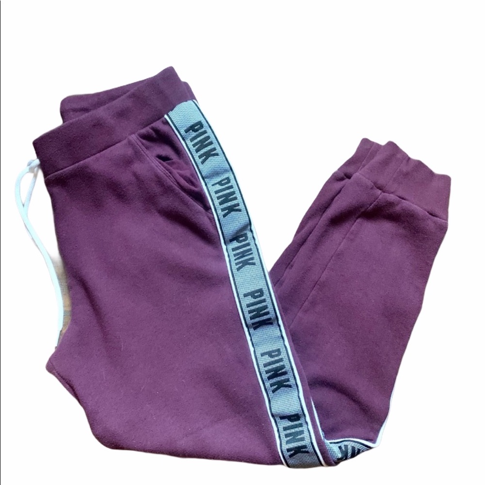 VS Pink• Side logo comfy joggers burgundy